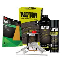 U-POL Black Raptor Truck Bed Liner Flexible Plastic Kit with Gun (1 Liter)