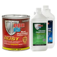 Rust Preventative Coating Gloss Black Quart Kit with Metal Prep & Degreaser