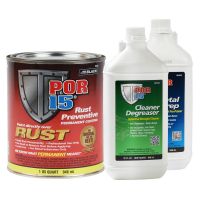 Rust Preventative Coating Semi-Gloss Black Quart Kit with Metal Prep & Degreaser