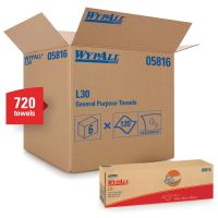 WypAll 05816 L30 Series Double Re-Creped 1 Ply Pop-Up Box Towels (6 Rolls)