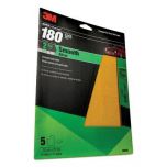 3M 32545 Dry Sanding 9 in. x 11 in. 180 Grit Sandpaper Sheets (5/Pack)