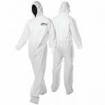 CLEAN Disposable Coverall White Nylon Elastic Waist (Large)