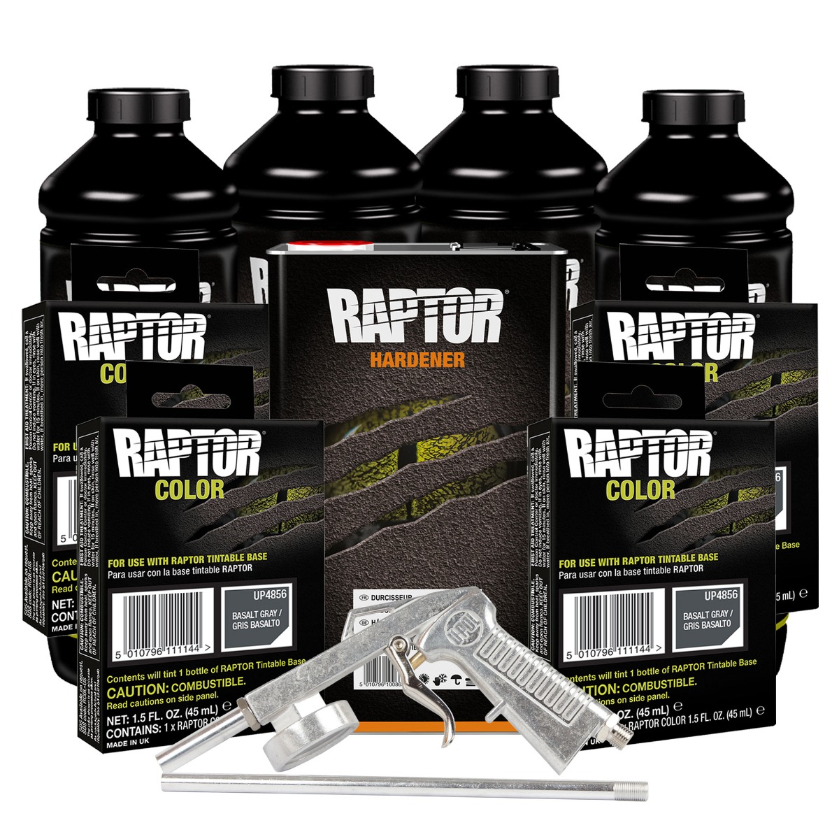 U Pol 821vg Voc 4856 Basalt Gray 4l Spray On Raptor Truck Bed Liner Kit W Gun Ebay